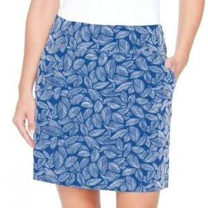 S.C & CO Blue Leaf Print Skort - Size L/G